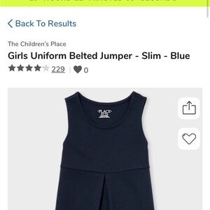 NWT The Children's Place Navy Blue Belted Jumper